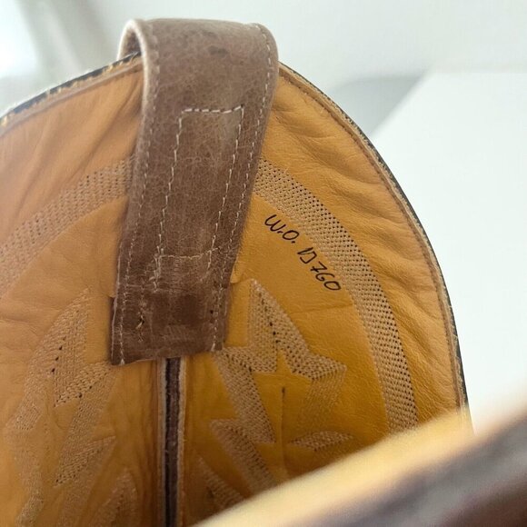 Rod Patrick Mens Cowboy Boots 10.5AA Antique Mocha Bison Brown Leather Western - Picture 10 of 12